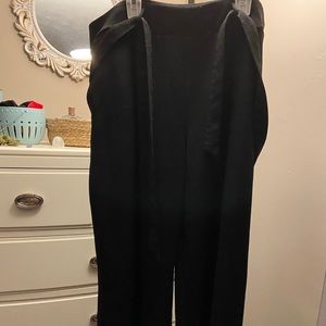 Solid black dress pants.